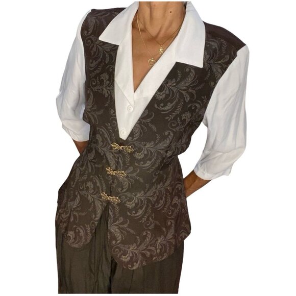 Tori Alexander Vtg Skirt Suit Set Blazer Vest Sz 14P NWT Deadstock Old Money - Picture 1 of 9